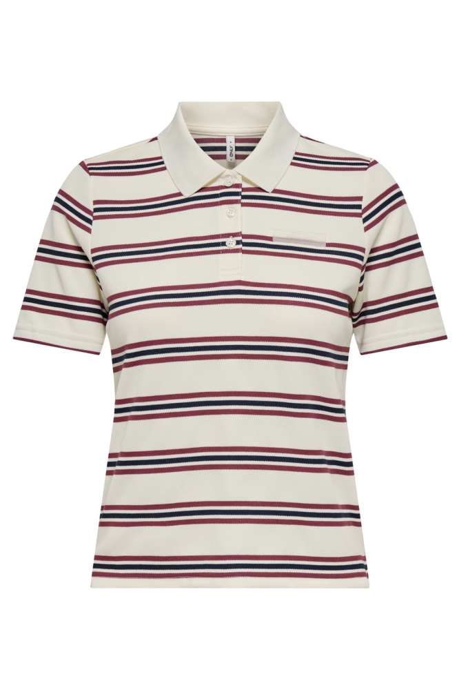 ONLEVIE S/S POLO TOP JRS 15351930 ANTIQUE WHITE/NAVY BLAZER
